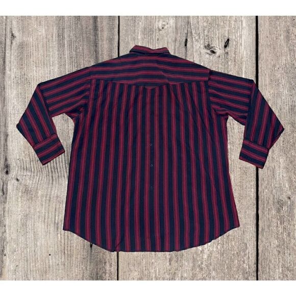 Wrangler Pearl Snap Shirt Men’s Size 17 1/2 - 34 Red Black Striped Western L/S - Picture 6 of 7